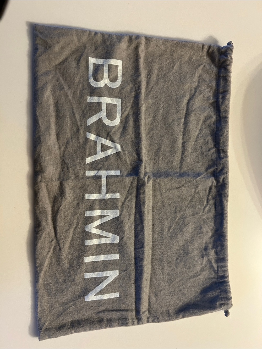 Brahmin Gray Drawstring Logo Storage Bag